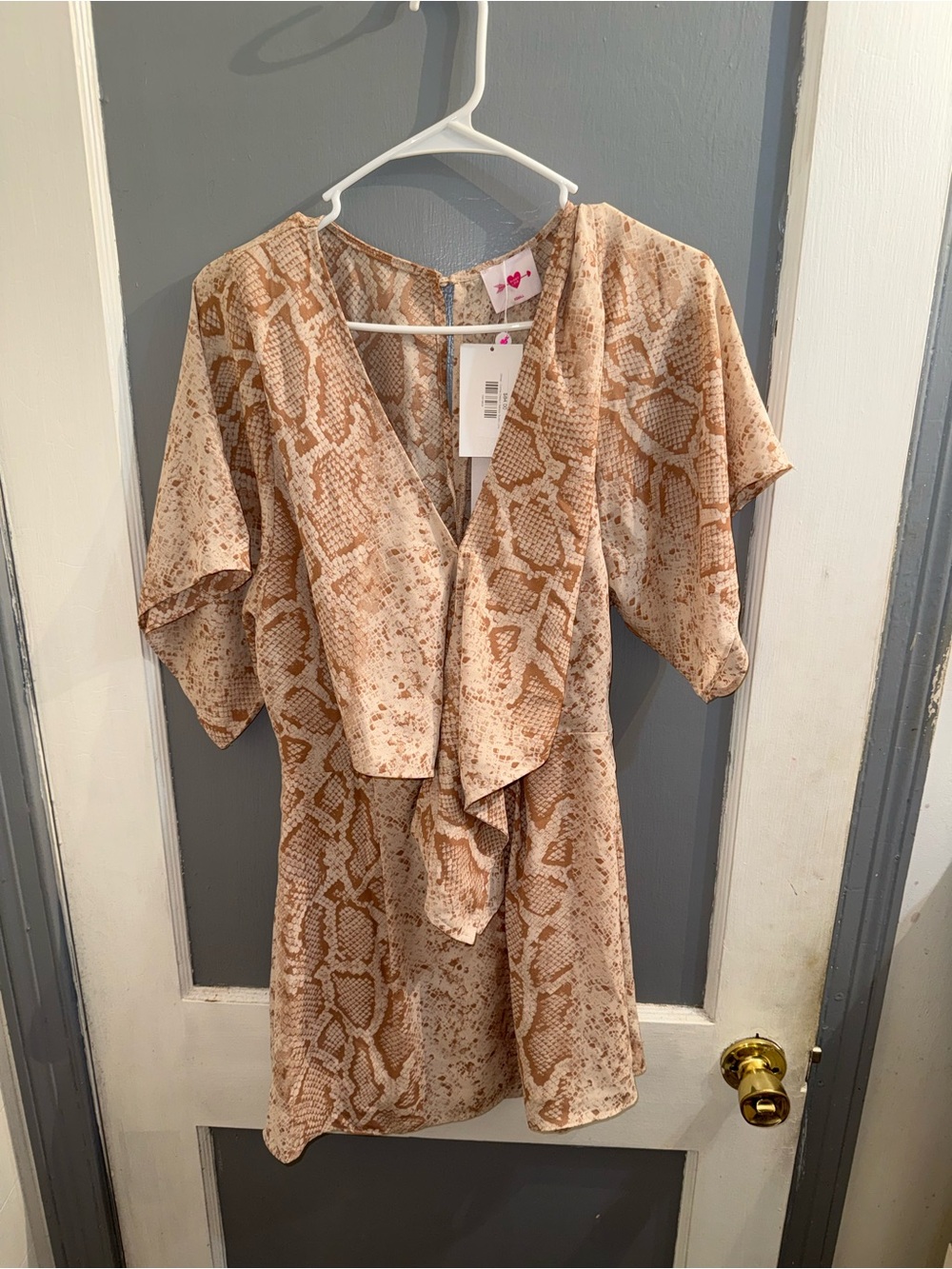 Buddy Love Beige Snake Print Dress